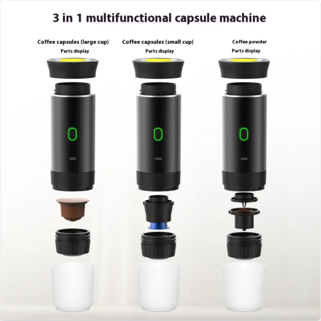Máquina de Cápsulas de Café Eléctrica Inalámbrica Portátil